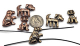 Celebrate the charm of man’s best friend with these dog-shaped 2-hole slider beads. Crafted in bronze and copper finishes, each bead features playful puppy motifs like raised hearts and bones. Their slider construction ensures durability and a professional look in bracelets, multi-strand chokers, or artisan necklaces. Ideal for pet lover jewelry, bohemian festival accessories, or meaningful handmade gifts with rustic animal style.