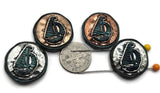 2 hole Slider Beads (Qty 4) Metal Sailboat Boat Design for Beading, Crafting or Jewelry Making into Necklaces or Bracelets 695-M14