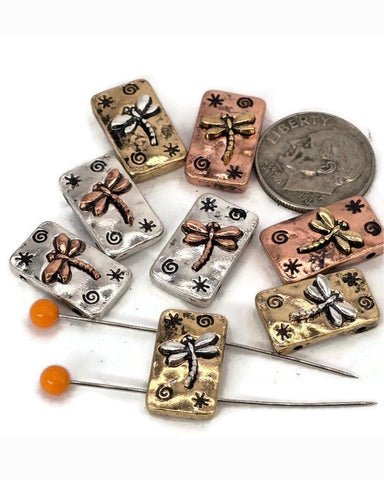 2 Hole Slider Beads (8 pc) Dragonfly Beads Sliderbeads for Crafting, Beading or Jewelry Making into Bracelets or Necklaces 659 M15 FST