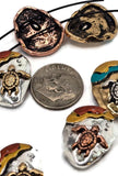 Slider Beads (6 pc) 2 hole beads Turtle Beads Mixed Metal Beads Spacer Beads Silver Beads Copper beads 177-m14