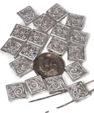 2 Hole Slider Beads (18 pc) Silver Beads Spacer Beads Sliderbeads 2 hole beads Unique Beads Flat Beads 272-M7 FST