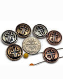 2 hole slider beads (Qty 6) Metal Cross Design for Beading, Jewelry Making or Crafting Necklaces or Bracelets Great Focals Spacer 665-N3