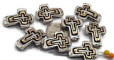 2 hole slider beads (Qty 8) Metal Cross Design for Beading, Jewelry Making or Crafting Necklaces or Bracelets Great Focals Spacer 679-N3