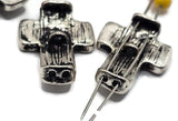 2 hole slider beads (Qty 8) Metal Cross Design for Beading, Jewelry Making or Crafting Necklaces or Bracelets Great Focals Spacer 679-N3