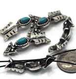 Add rustic Southwest character to your jewelry with these arrow 2 hole slider beads featuring turquoise-style oval inlays. The antique silver finish highlights the engraved arrow details, making them perfect as focal beads for bracelets, necklaces, and chokers. Their two-hole slider design ensures a flat, professional fit for multi-strand projects. Durable yet lightweight, these beads are excellent for creating bohemian, tribal, cowboy, or desert-inspired handmade jewelry.
