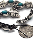 Bring Southwestern flair to your beadwork with these arrow 2 hole slider beads in antique silver with turquoise-colored centers. The engraved arrow design and dual holes allow for flat, stable placement in bracelets, necklaces, and chokers. Perfect as focal beads or decorative spacers, they add a rustic yet elegant aesthetic to your projects. Great for artisans who specialize in tribal, boho chic, or cowboy-inspired handmade jewelry supplies.