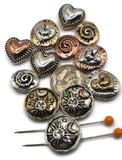 Bring symbolic meaning into your jewelry with sun and moon beads accented by rhinestones, paired with heart shapes and spirals in mixed metals. These two-hole slider beads are durable, stylish, and easy to incorporate into cord and multi-strand jewelry designs. Perfect for crafting celestial, boho, or romantic accessories that your customers or loved ones will treasure.