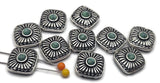 2 Hole Slider Beads (10 pc) Focal Western Style with Faux Turquoise for Jewelry Making into Bracelet or Necklace Designs 669-N3 -FST