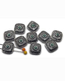 2 Hole Slider Beads (10 pc) Focal Western Style with Faux Turquoise for Jewelry Making into Bracelet or Necklace Designs 669-N3 -FST