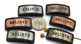 Slider Beads (6pc) Inspirational Believe Silver, copper, patina Spacer Beads for Jewelry Making, Necklaces, and Bracelets 680-N3 FST