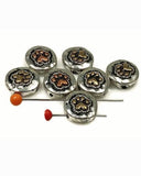 These paw print slider beads are perfect for creating meaningful jewelry for pet lovers. Each round bead is crafted in an antique silver finish with bronze or copper highlights, featuring a raised paw accented by a tiny heart. Their 2-hole construction keeps strands flat and secure, making them ideal for bracelets, chokers, or necklaces. Perfect for boho, artisan, and memorial jewelry designs.