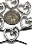 Celebrate horses and heartfelt design with these horse head heart slider beads. Crafted in antique silver, each bead highlights a raised horse head enclosed in a heart—symbolizing love, strength, and freedom. The dual-hole slider design ensures durability and stability, making them perfect for chokers, artisan bracelets, and necklaces. Ideal for Western jewelry, boho accessories, or meaningful gifts for equestrians and horse lovers.