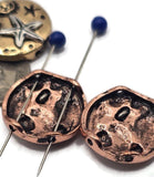 These artisan starfish slider beads celebrate the beauty of the sea. Oval-shaped with seashell and starfish motifs, they’re finished in antique silver highlighted by bronze and copper tones. Their 2-hole slider construction ensures balance and strength for bracelets, chokers, and necklaces. Perfect for coastal, boho, or symbolic jewelry, they make wonderful handmade gifts for ocean and seaside enthusiasts.