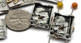 2 hole slider beads (Qty 6) Dragonfly Focal Silver Metal Jewelry Making, Crafting or Beading into Necklaces Bracelets or Earrings 690-M18