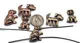 These adorable 2-hole dog beads add playful energy to handmade jewelry. Finished in antique bronze and copper, each bead features charming details such as hearts, bones, or decorative collars. Their dual-hole slider design keeps them secure and stable, perfect for creating chokers, bracelets, or unique necklaces. Excellent for boho artisans, dog-themed collections, or thoughtful gifts for pet owners who love meaningful jewelry.