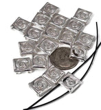 2 Hole Slider Beads (18 pc) Swirl Beads Silver Beads Spacer Beads Sliderbeads 2 hole beads Unique Beads Flat Beads Squrare Beads 269-M7 FST