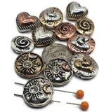 These unique two-hole slider beads combine heart, spiral, and sun motifs with sparkling crystal accents. Finished in antique silver, gold, and copper tones, they add bohemian charm to bracelets, layered necklaces, and anklets. Whether you’re creating gifts, festival jewelry, or boutique-quality designs, these beads are versatile and full of personality, making them perfect for eclectic handmade jewelry collections.