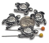 Bring the spirit of the sea into your jewelry projects with these sea turtle 2-hole slider beads. Crafted in antique silver, each bead highlights a spiral shell with textured tribal edges, giving them a bold and rustic artisan look. Perfect for nautical, beach, or bohemian-inspired accessories, these beads are great as focal accents in bracelets and chokers. A favorite among ocean lovers, sea turtles symbolize journey, endurance, and wisdom, making these slider beads both stylish and meaningful.