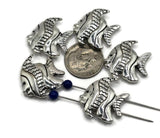 Dive into beach-inspired jewelry with these fish 2-hole slider beads. Crafted in antique silver, each bead features detailed fins and wavy etchings that bring ocean life to your designs. The dual-hole design makes them perfect for multi-strand bracelets, chokers, or necklaces. Great for nautical, boho, or seaside accessories, these beads are a must-have for ocean lovers and artisan jewelry makers.