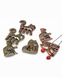 Celebrate feline style with these cat-themed 2-hole slider beads in rustic copper and bronze tones. Featuring adorable designs with hearts, yarn textures, and collars, they make perfect accents for whimsical boho jewelry. The two-hole structure provides durability and balance in bracelets, chokers, and multi-strand necklaces. A wonderful choice for cat lover gifts, artisan festival jewelry, or symbolic animal-themed accessories.