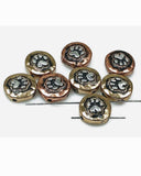 These round paw print slider beads bring warmth and symbolism to handmade jewelry. Designed in antique copper and bronze finishes with silver-tone raised paw-and-heart motifs, they’re both rustic and meaningful. Their dual-hole slider style ensures balance and durability in bracelets, chokers, and necklaces. Perfect for artisan boho jewelry, sympathy keepsakes, or gifts for dog and cat lovers who want meaningful accessories.