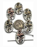 2 Hole Slider Beads (6 pc) Flamingo Tropical Bird for Crafting, Jewelry Making, Beading into DIY Bracelets, Necklaces or Earrings 735- M15