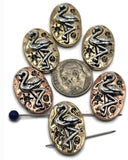 These flamingo 2-hole slider beads bring tropical charm to your handmade jewelry. Each oval bead features a raised flamingo motif set against an antique silver finish with copper and bronze highlights. Their dual-hole slider design ensures strength and balance, making them perfect for chokers, bracelets, and necklaces. Ideal for boho festival jewelry, summer collections, or coastal-inspired handmade gifts.