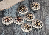 Slider Beads (Qty 7) 2 hole slider beads Paw Print Beads Metal Beads Spacer Beads Flat Bracelet Making Beads 221-M7