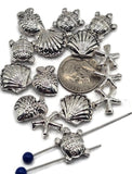Celebrate the ocean with these sea life slider beads. Each antique silver bead showcases turtles, shells, fish, or starfish with intricate detail. The dual-hole slider style ensures cords align securely, perfect for bracelets, chokers, and artisan necklaces. Ideal for beach jewelry collections, bohemian accessories, or handmade gifts for ocean lovers and coastal enthusiasts.