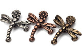 Nature lovers will adore these double‑strand dragonfly components. Use them as focal beads on chokers, anklets, or horizontal pendants. The mixed‑metal finish—antique silver, warm copper, and soft gold—pairs with nearly any palette. Small‑hole design fits thin wire or thread and gives your pieces a clean, professional sit.