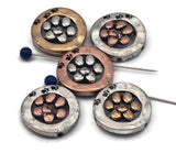 Round pet paw beads—great centerpiece for dog mom stacks. Two small holes keep strands aligned; the donut ring adds dimension. Jewelry making supplies for animal rescue supporters, puppy adoption parties, and personalized pet bracelets with charms and initials.