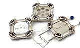 Score big with these unique football photo frame slider beads! Each metal frame features tiny footballs and a clear plastic cover to protect your cherished photos. Perfect for football season jewelry, fan gifts, or sports‑themed crafts. Use as bracelet spacers, necklace focals, or zipper pulls. A rare find for sellers and crafters seeking distinctive, game‑day jewelry supplies.