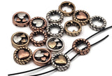Add instant charm with these metal heart beads. The rope‑edged circle and raised hearts create depth, turning simple layouts into boutique‑worthy designs. These 2 hole slider beads are perfect focal beads or accent components. High‑quality metal findings: durable, anti‑tarnish, lead and nickel free. Mixed metallic finishes—silver, gold, copper—give you flexible styling and cohesive gift sets.