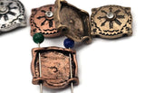 Give your designs a story with these sunburst crystal sliders. The cushion-square silhouette, patterned edges, and radiant motif create a powerful focal. Mixed-metal finishes—vintage brass, rustic copper, and antique silver—highlight the engraving and crystal shine. Crafted as high-quality metal findings, these unique beads are ideal focal beads for makers who want impact, texture, and enduring style in every piece.