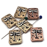 Mixed‑metal dragonfly 2‑hole sliders. Slide double strand design, small holes for fine beading wire. Great spacer/filler DIY beads and focal accents for bracelets necklaces. Components parts from supplier supplies; bulk wholesale metal options for online bead shop customers. Cheap sliderbeads that look artisan and unique.