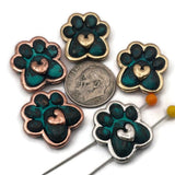 Paw print 2‑hole slider beads with a heart accent—perfect focal beads for pet‑themed bracelets and chokers. Dual holes keep two strands aligned on leather, paracord, or bead‑woven bands. Use as necklace beads, bracelet beads, or wide spacer beads with seed beads, Czech glass, crystals, and gemstone chips. Ideal jewelry making beads for dog lovers, rescue gifts, memorial bracelets, and DIY beading projects.
