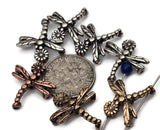 These insect beads are ready for quick projects. Add one dragonfly as a center to a two‑strand bracelet, or string several in a row for a playful necklace bar. Crisp antique finishes highlight the details, making them lovely focal beads and spacers for crafting and bead weaving.