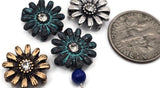 Shimmering daisy sliders for delicate designs. Two small holes create balanced double‑strand bracelets and structured chokers. Antique metallic finishes plus turquoise‑green patina give vintage charm. Perfect flower beads for crafting bracelets, bridesmaid jewelry, cottagecore styles, and everyday gifts. Components, parts, findings for DIY beading.
