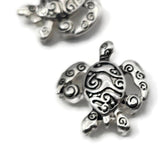 Add a seaside focal to bracelets and necklaces with silver turtle 2 hole slider beads. These metal beads pair easily with seed beads, gemstone chips, pearls, and Czech glass; use fillers to create spacing and taper neatly into clasps. Perfect for pendant connectors and earring centers when you want a beachy accent. Versatile beading components and findings for jewelry making, crafting, and small‑batch wholesale. Bright, durable, and ready for ocean‑inspired projects.