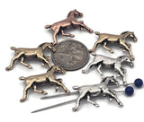 Galloping horse 2‑hole slider beads in antique silver, rustic copper, and aged brass. Detailed manes and legs create movement that pops in photos. Use as bracelet centerpiece, spacer bar, or pendant bar charm for cowgirl, rodeo, and western jewelry. Perfect for equestrian gifts, 4‑H fundraisers, and horse‑lover bracelets. Pair with turquoise howlite, jasper, or leather‑accented clasps.