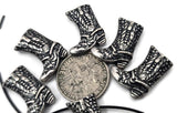 Kick up some style with these western boot 2‑hole slider beads. Each antique silver bead features embossed texture, classic boot curves, and spur accents for rodeo‑inspired charm. Ideal for double‑strand bracelets, pendant bars, or choker focal beads. Pair with turquoise or jasper for true southwestern designs. Sold in convenient six‑piece sets for jewelry makers and craft fans alike.