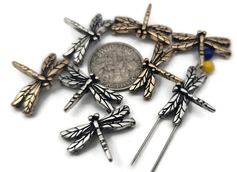 Dragonfly 2‑hole slider beads in antique silver and gold tone with intricately carved wings. Perfect for double‑strand bracelets, boho chokers, and nature‑inspired jewelry. Use as spacer bars, bracelet focals, or pendant bar connectors in spring and summer collections. Great for cottagecore, garden, and festival‑style accessories that highlight transformation, freedom, and lightness.