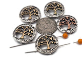 These silver tree of life 2‑hole slider beads bring organic elegance to multi‑strand jewelry. Use as slide beads or spacer beads to keep strands straight, or feature one as a pendant center. The metal finish pairs with pearls, gemstone rounds, seed beads, crystal chips, and tribal silver beads, while duo beads add geometric order. Great for spiritual, boho, and artisan styles where eternal life beads make the message clear.