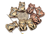 2 Hole Slider Beads (8 pcs) Cat Design for Crafting, Beading or Jewelry Making into Necklaces or Bracelets 657-M15