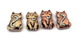 2 Hole Slider Beads (8 pcs) Cat Design for Crafting, Beading or Jewelry Making into Necklaces or Bracelets 657-M15