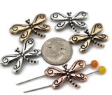 Add artistic flair with these dragonfly 2‑hole slider beads featuring scrollwork wings and dimensional detailing. Designed with two parallel holes, these metal beads stay centered on leather, paracord, or bead‑woven bands. Use as focal beads or wide spacer beads with seed beads, Czech glass, heishi, and gemstone chips. Ideal bracelet beads and necklace beads for nature lovers, boho jewelry, and statement accessories.