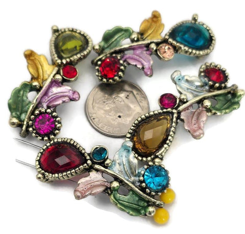 2 hole slider beads (Qty 6) Unique Metal Beads for Jewelry Making, Beading, or Crafting into Necklaces Bracelets Flower Floral 283-N4 FST