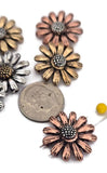 Slider Beads (6 pcs) 2 hole Beads Floral Flower Beads Mixed Metal Spacer Beads Silver Ornate Beads 198-M18