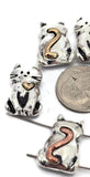 2 Hole Slider Beads (6 pcs) Cat Design for Crafting, Beading or Jewelry Making into Necklaces or Bracelets 658-M18
