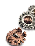 Design nature‑themed jewelry with sunflower 2‑hole slider beads in antique silver, copper, and golden brass finishes. The sculpted petals and dotted center add dimension and texture, making them standout focal beads or repeating slide beads. Dual holes function as a spacer bar for tidy double‑strand layouts. Pair these daisy beads with gemstones, seed beads, crystals, and metal spacers for boho, cottage, garden wedding, and artisan collections.